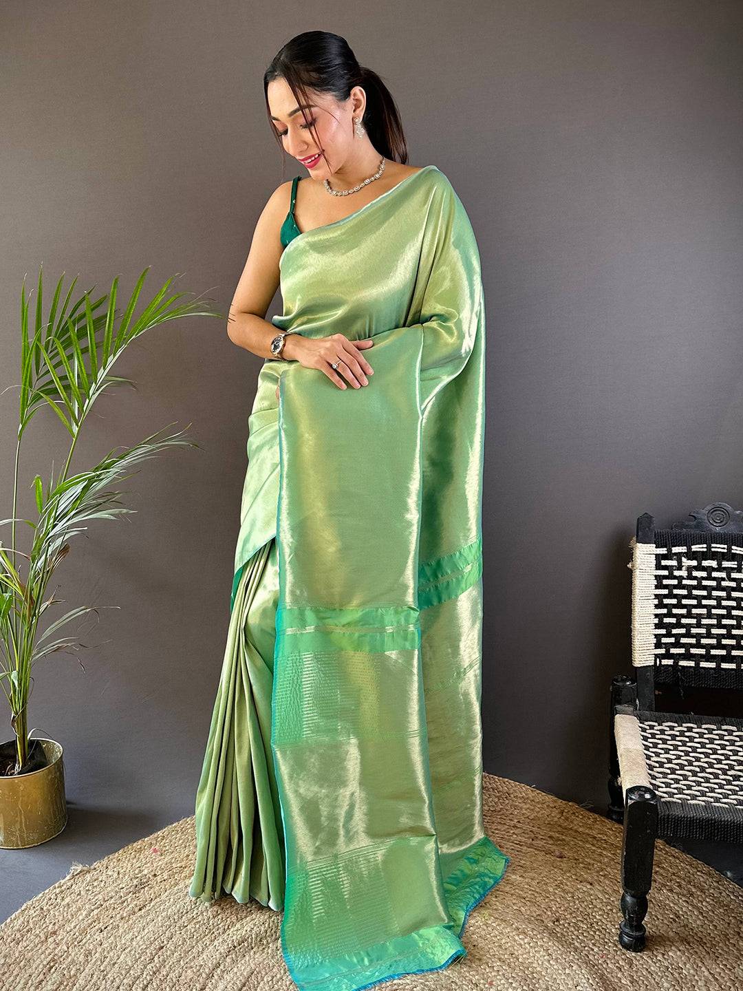 Mint Green Elegance Kanjivaram Saree