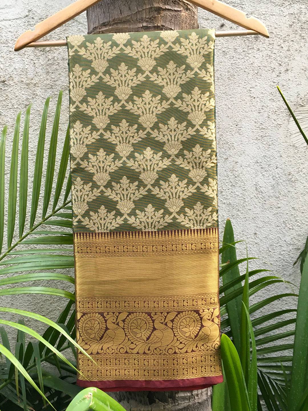 Traditional One Gram Gold Tissue Kanjivaram Soft Silk Saree