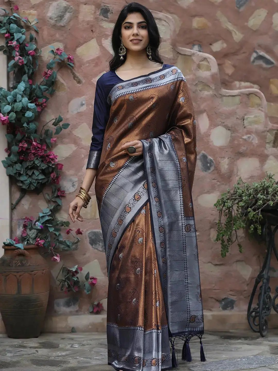 Kanjivaram Silk Saree with Zari Work