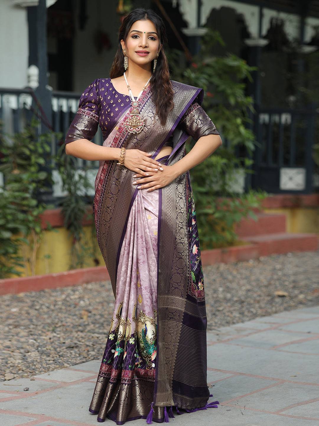 Stylish Pure Viscose Dola Silk Saree With Zari Weaving Pallu