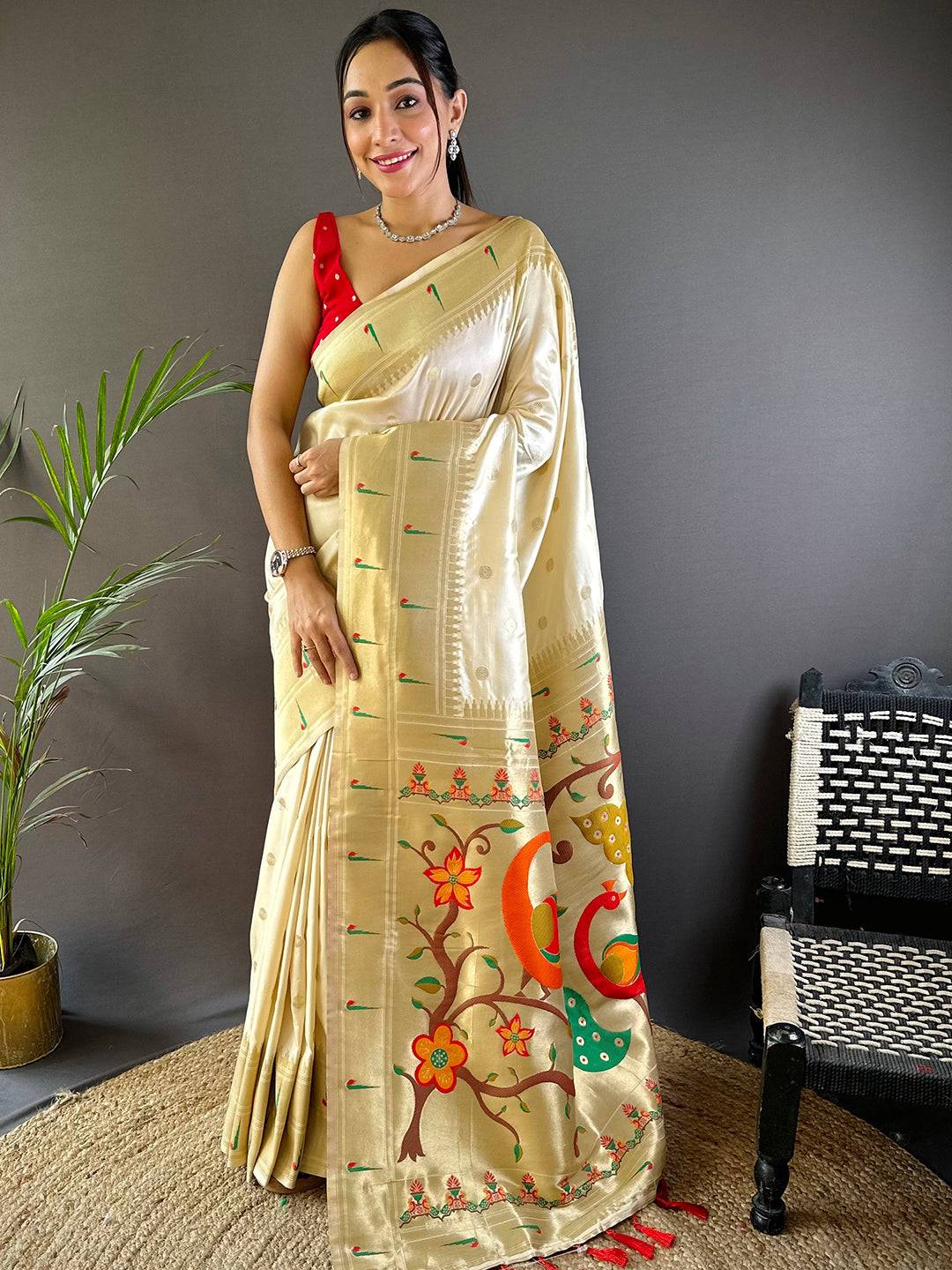 Majestic Rudraksh Paithani Silk Saree