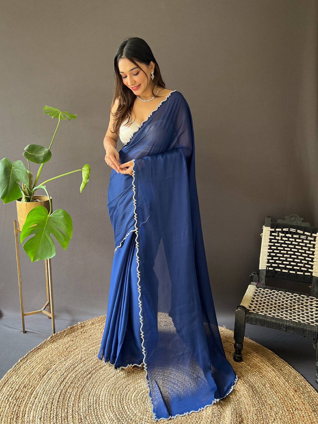 Blue Rangoli Silk Saree