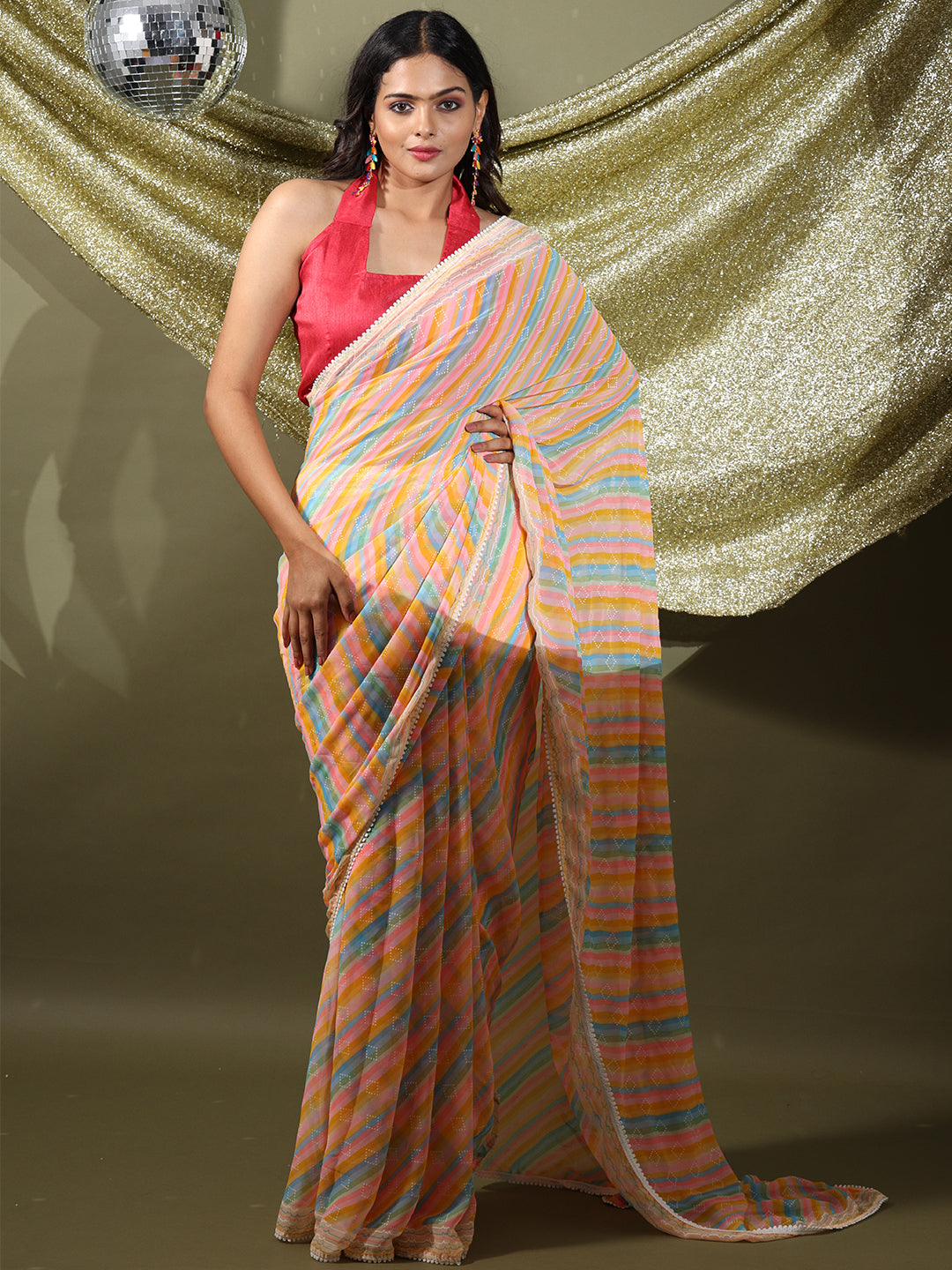  Soft Georgette Multi Colored Saree