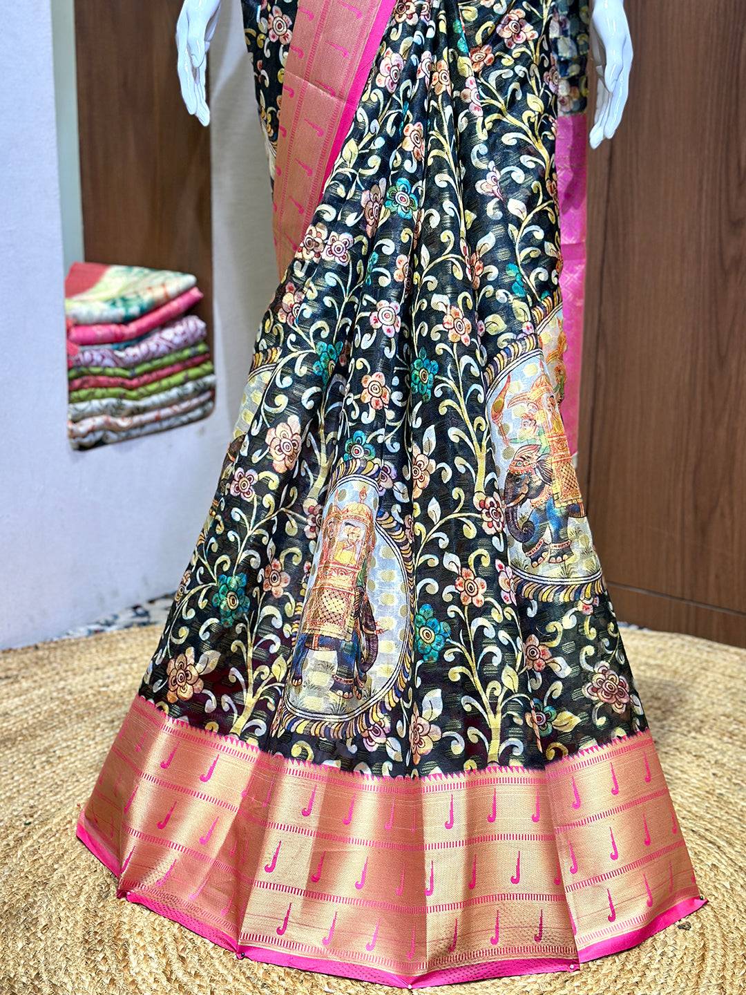 Intricate Kalamkari Printed Saree