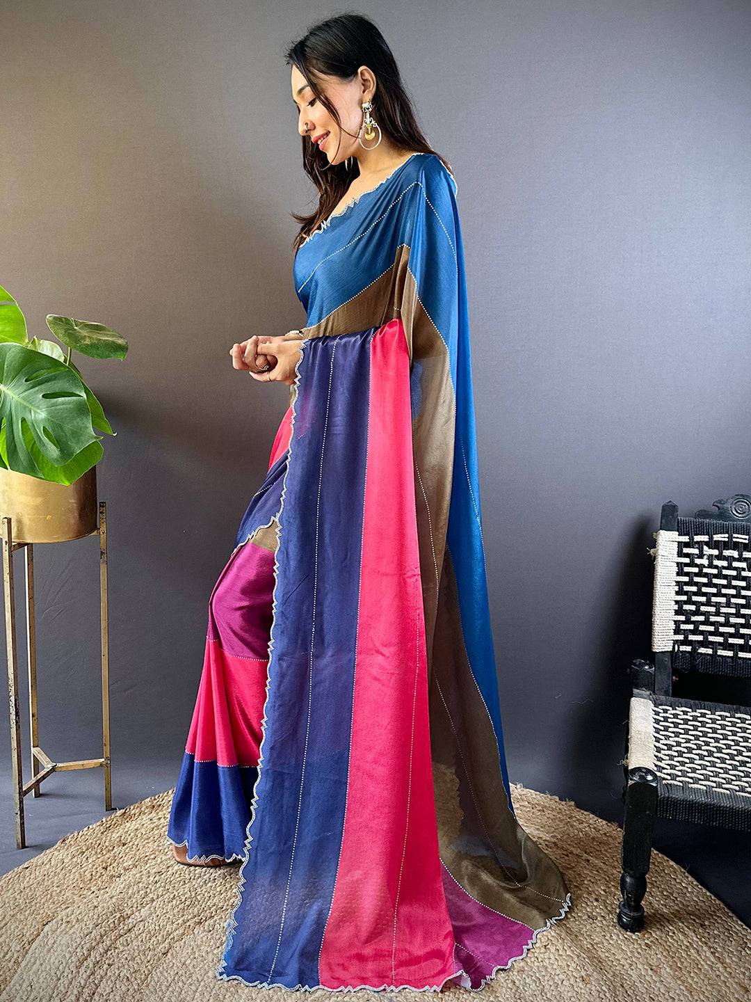 Radiant Multi Color Zarocan Saree