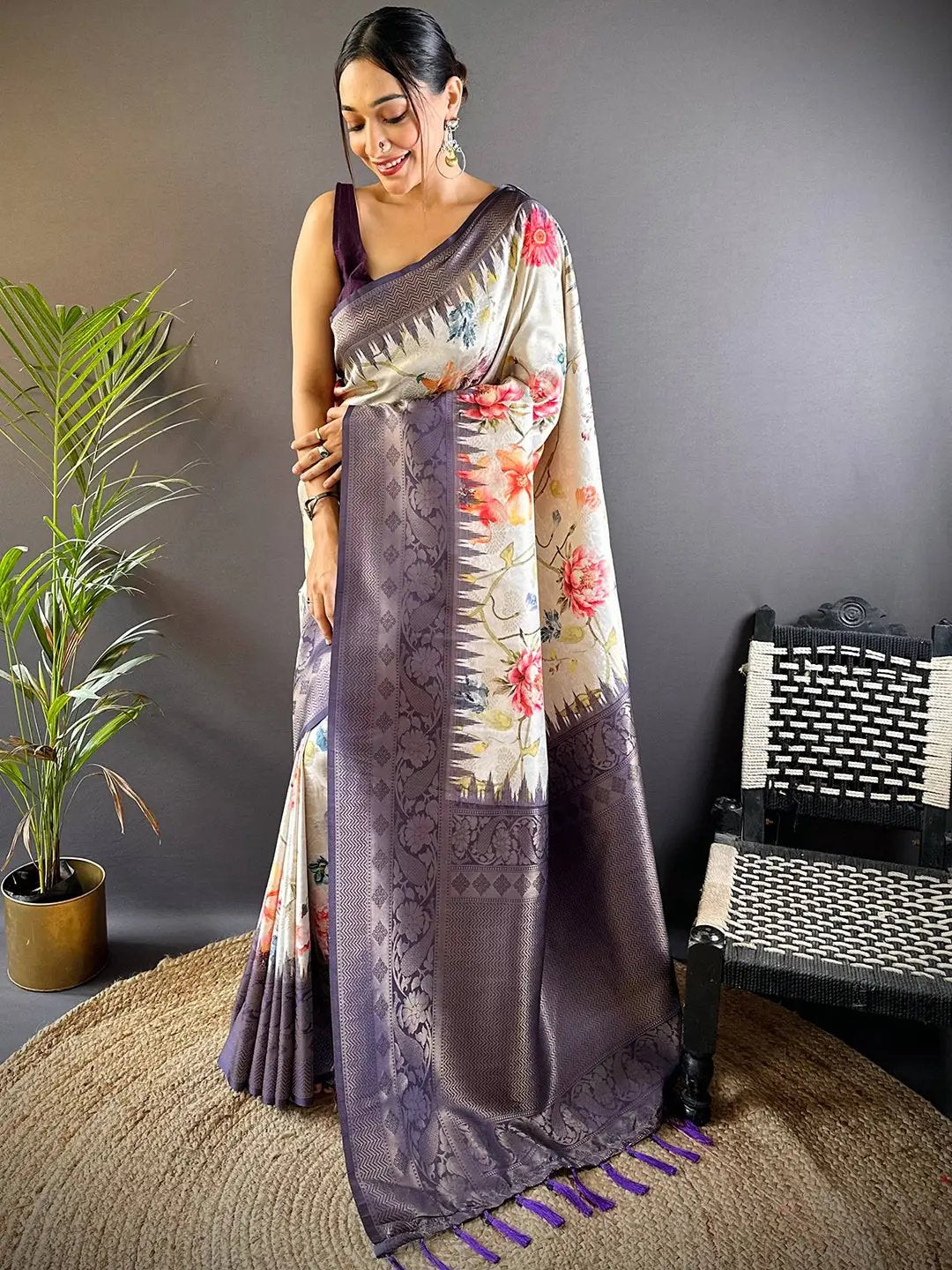 Floral Soft Kanjivaram Silk Saree