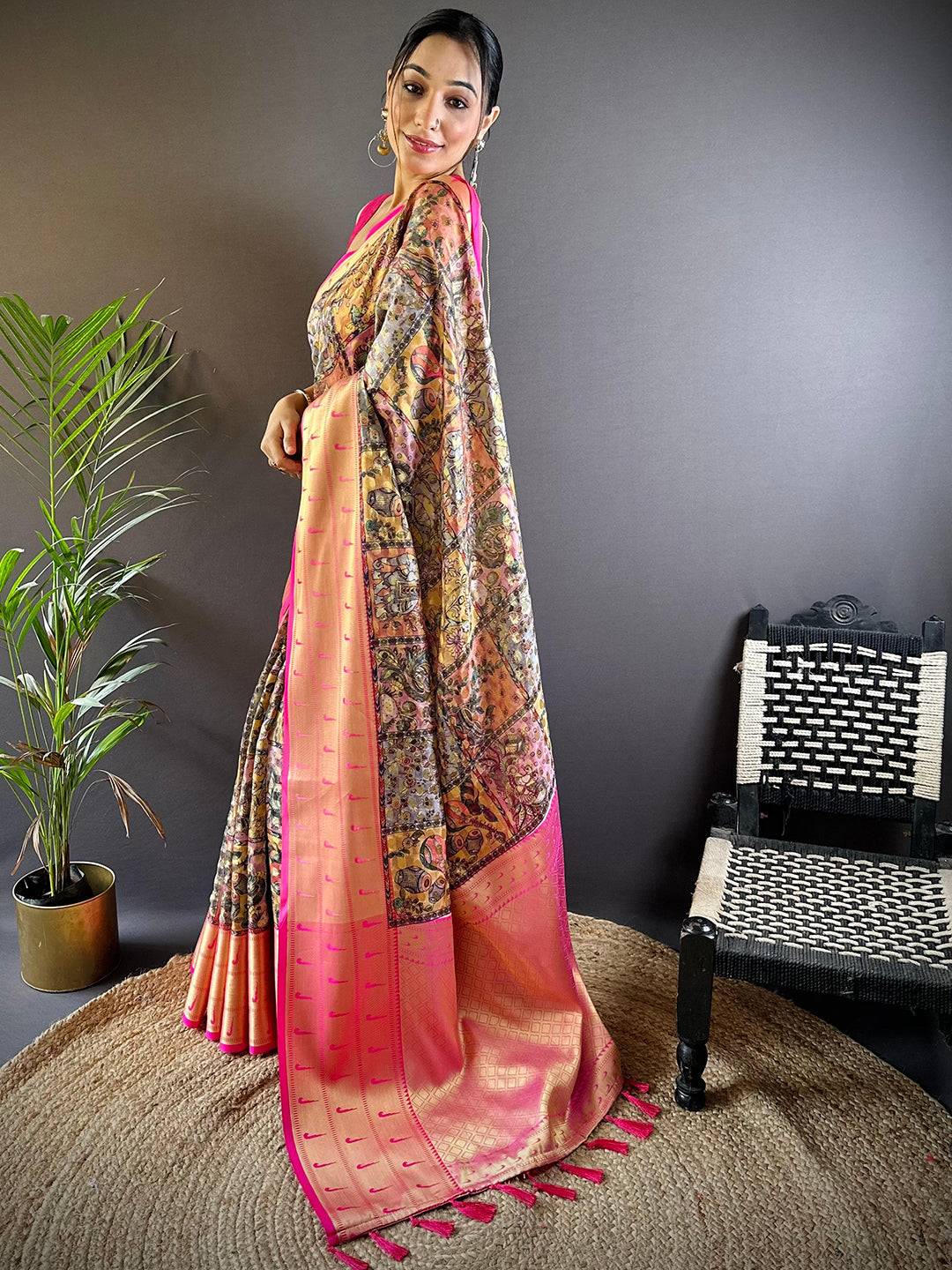 Kora Silk Madhubani Charm Saree