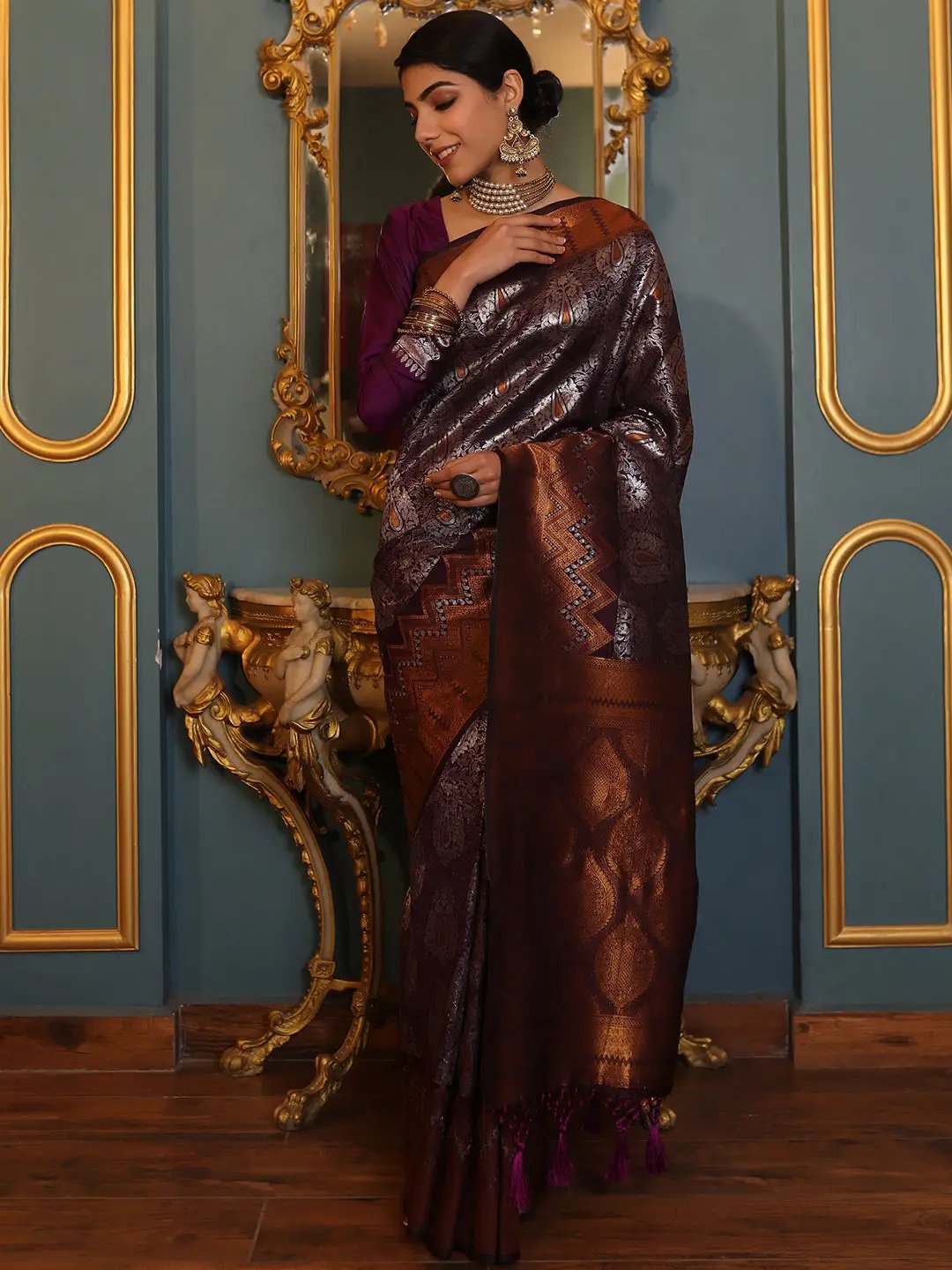 Kanjivaram Silk Saree With Zari Work