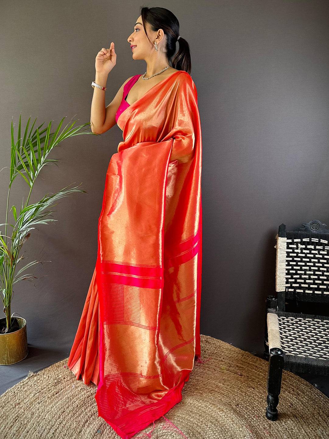 Red Elegance Kanjivaram Saree