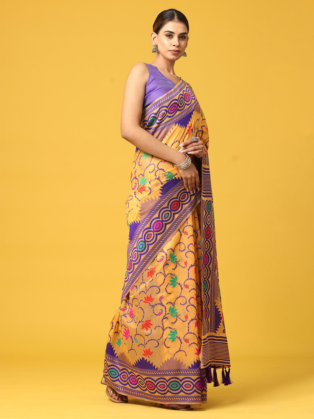  Dhakai Jamdani Cotton Silk Saree