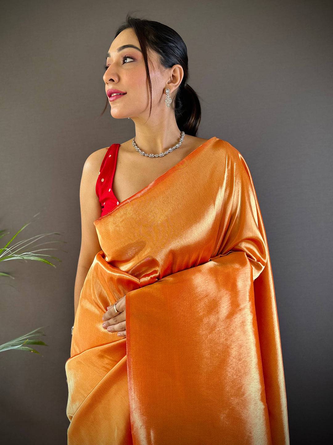 Orange Elegance Kanjivaram Saree