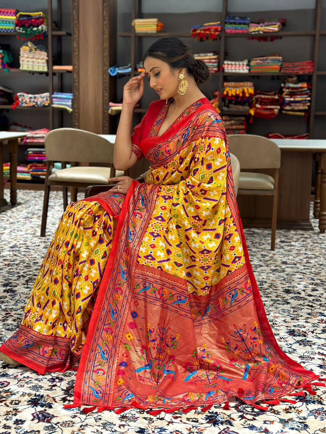 Design Soft Chanderi Silk Patola Festive Wear Saree