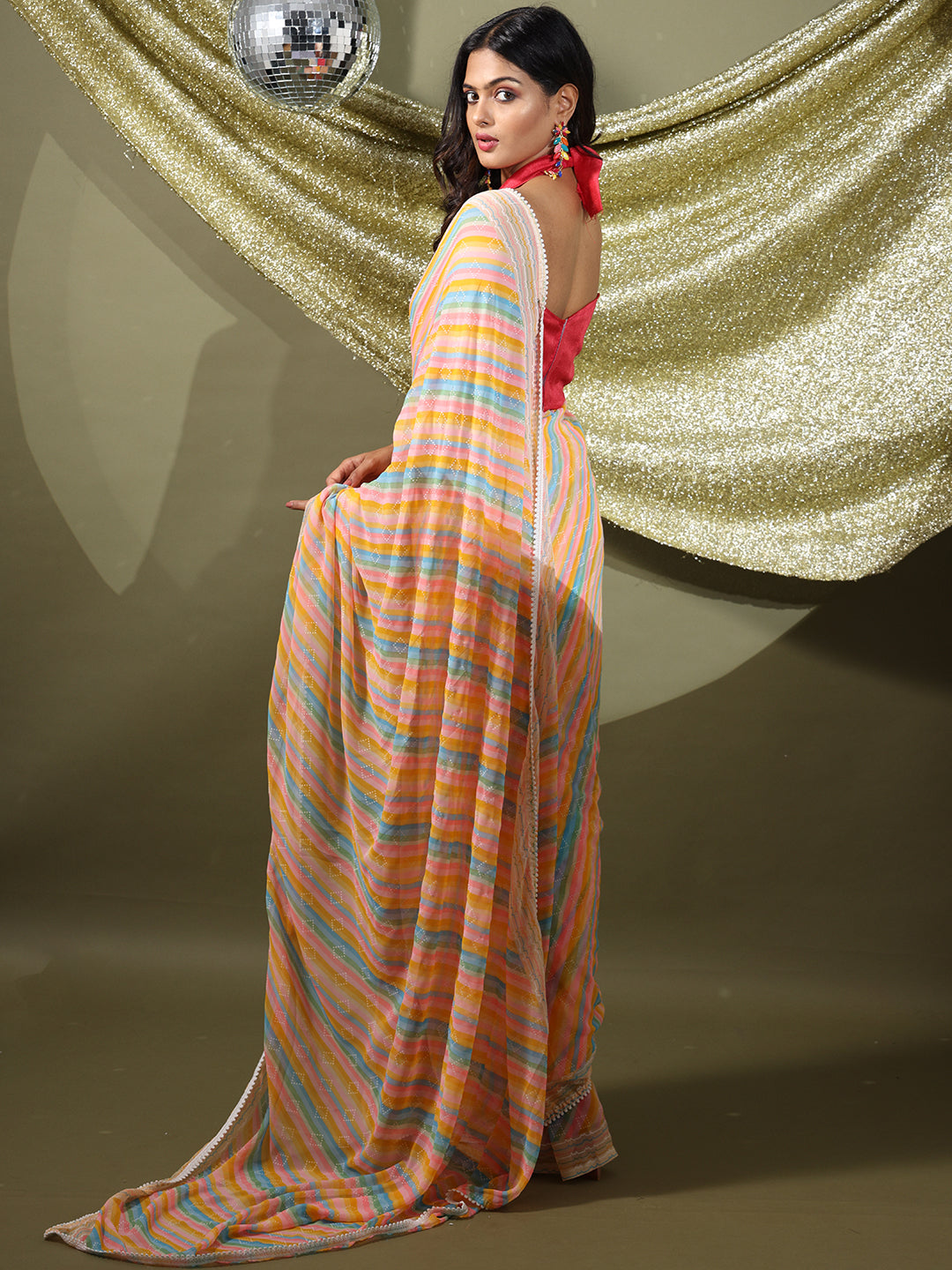  Soft Georgette Multi Colored Saree