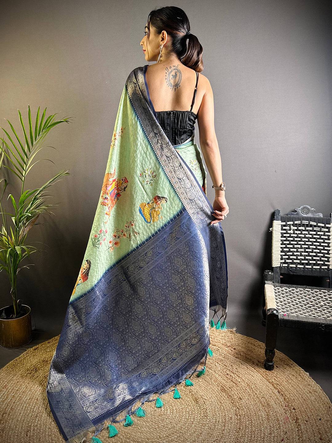 Olive Chex Radiance Banarasi Silk Saree