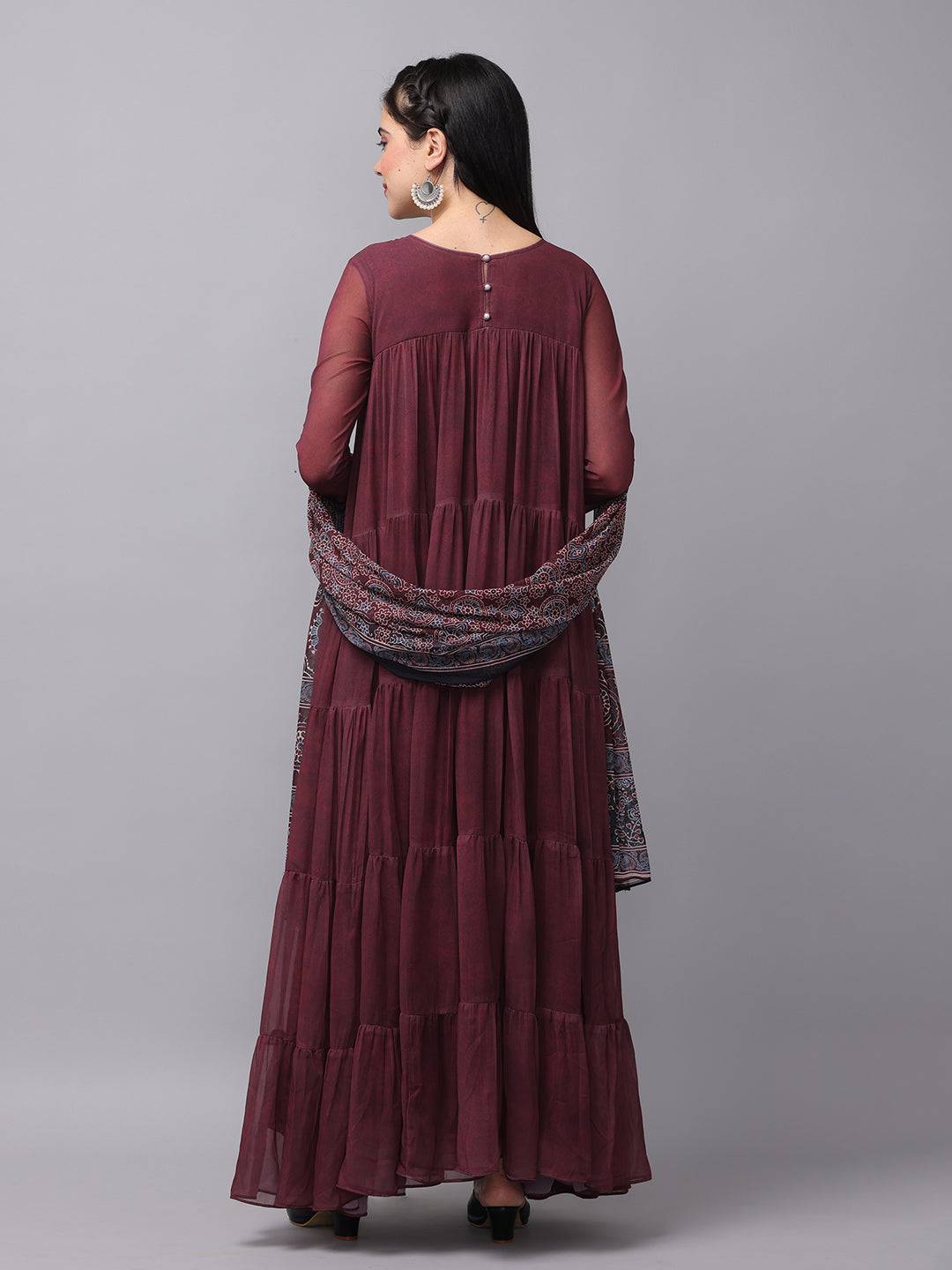 Mulberry Round Neck Long Dress