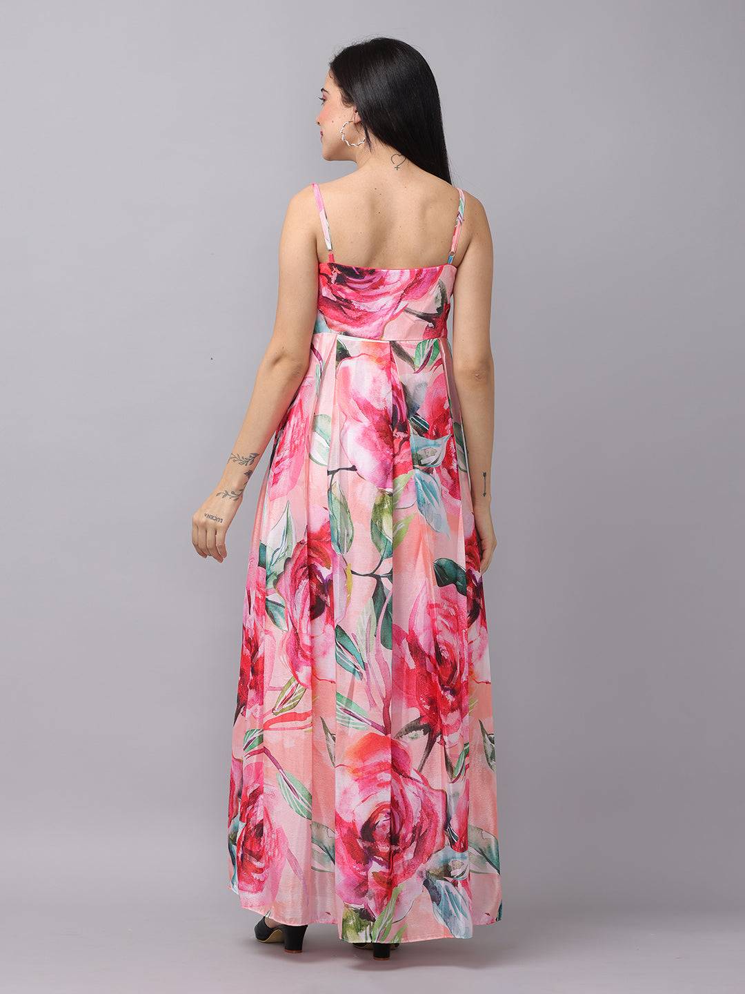 Rose Mist Chiffon Printed Dress