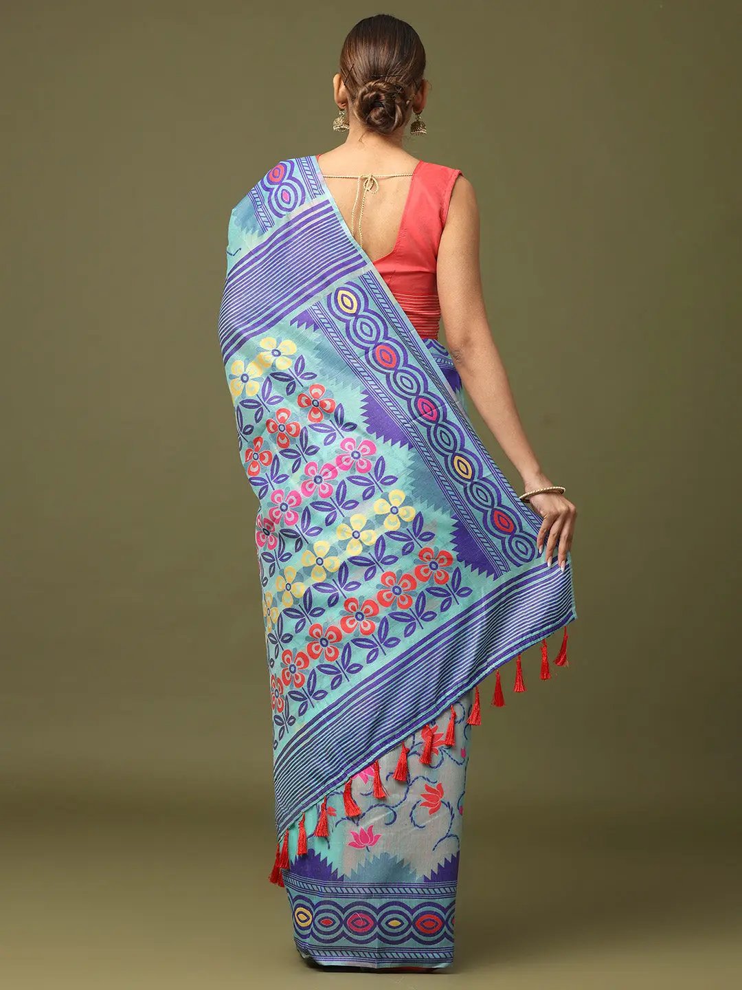  Dhakai Jamdani Cotton Silk Saree