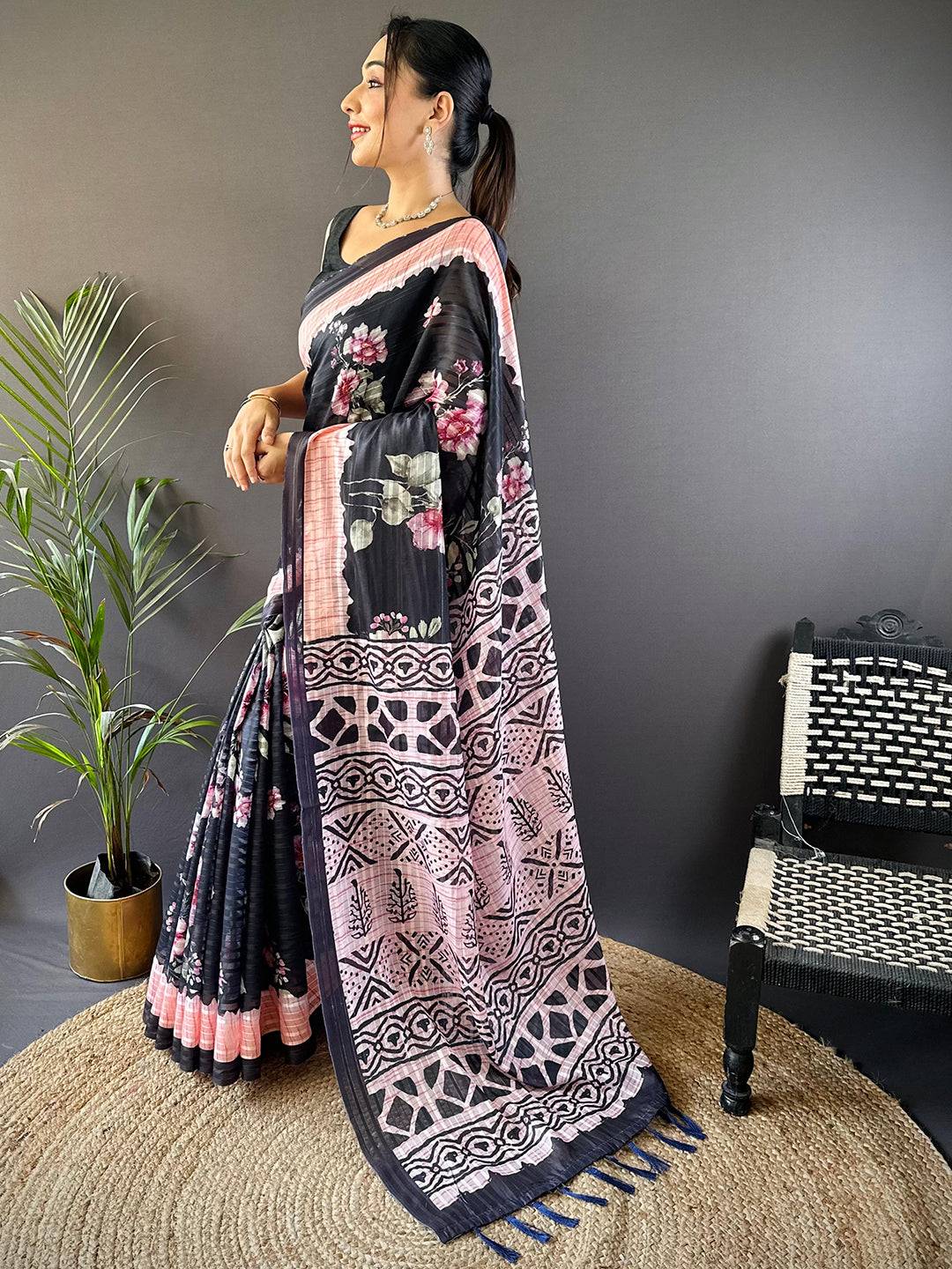 Artisan Bloom Floral Saree