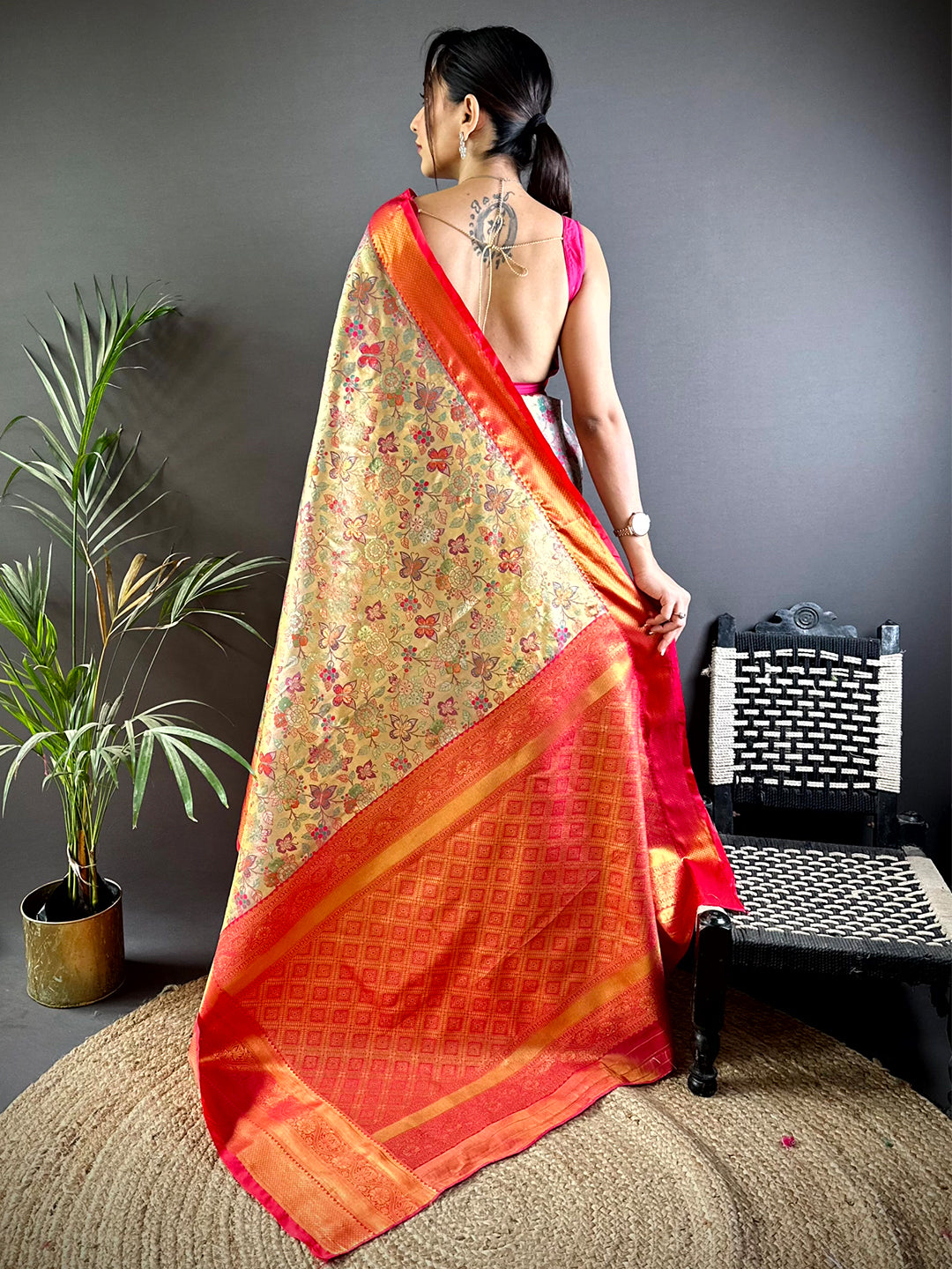 Rani Dharmavaram Butterfly Silk Saree