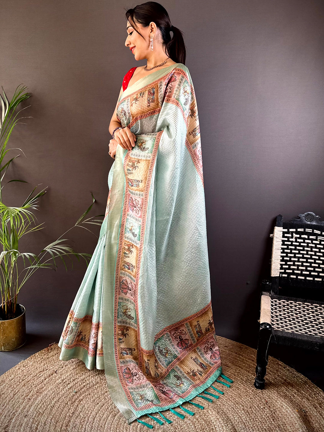 Radiant Sky Blue Soft Silk Digital Print Saree