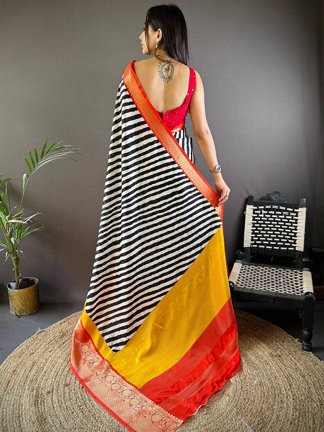 Heritage Glow Striped Zari Saree