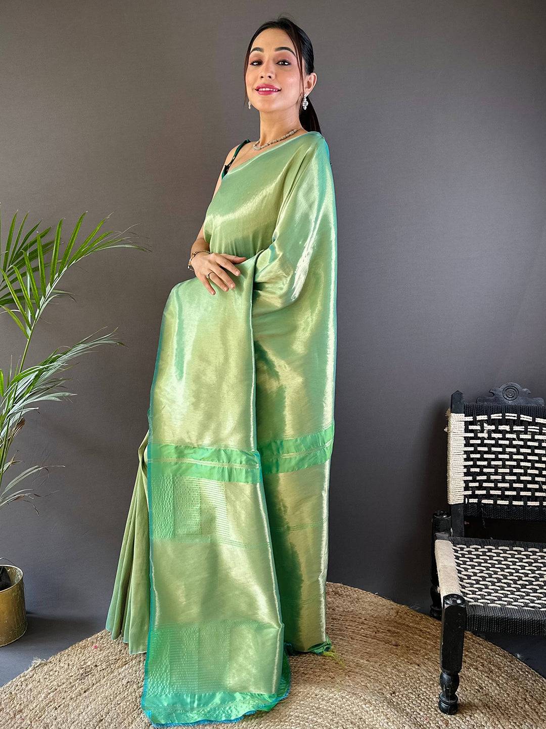 Mint Green Elegance Kanjivaram Saree