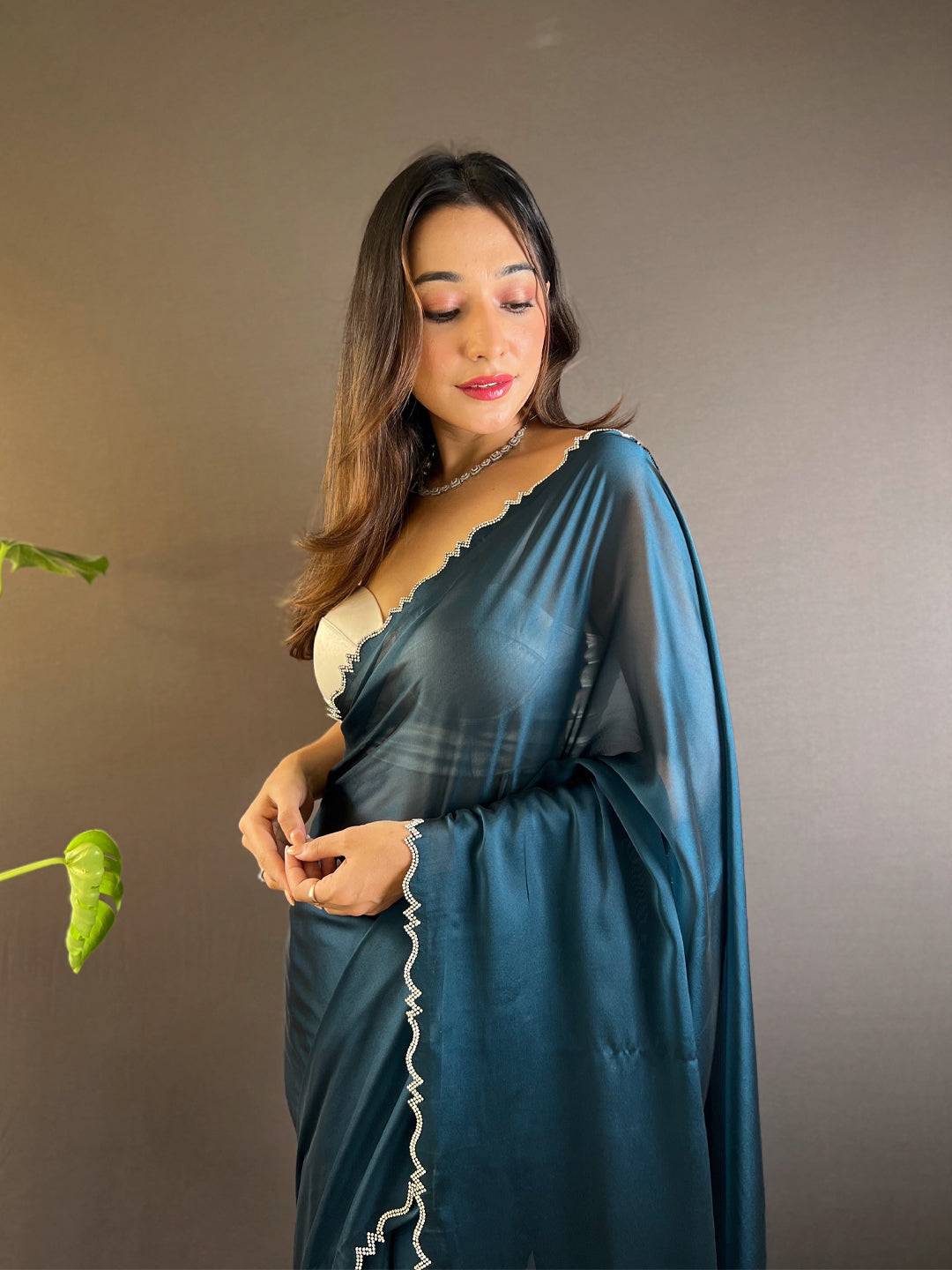 Teal Rangoli Silk Saree