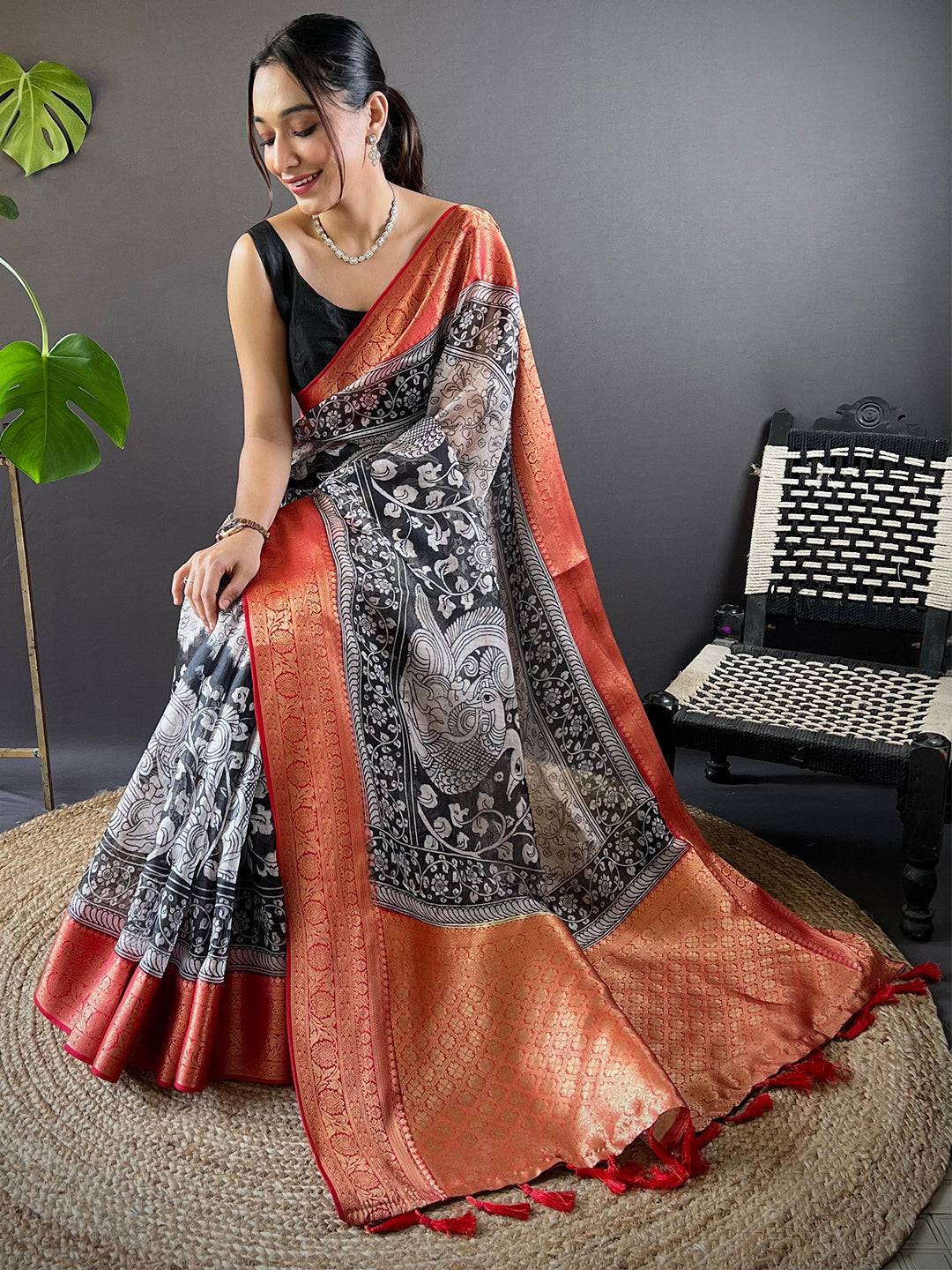 Radiant Kalamkari Kota Saree