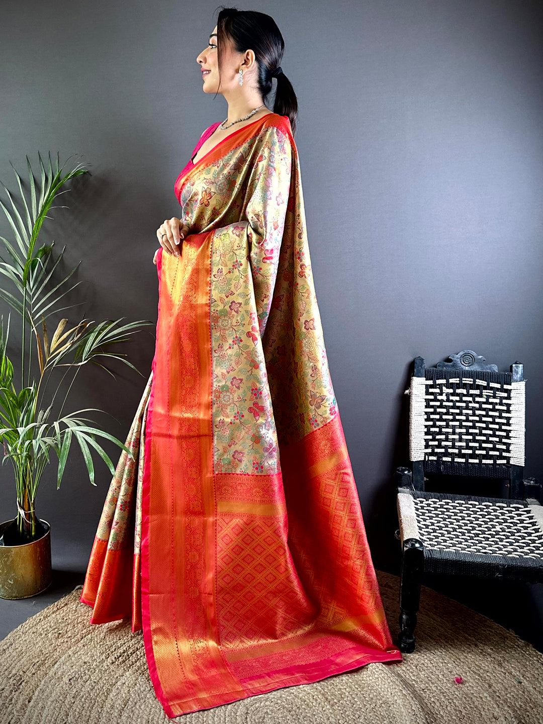 Rani Dharmavaram Butterfly Silk Saree