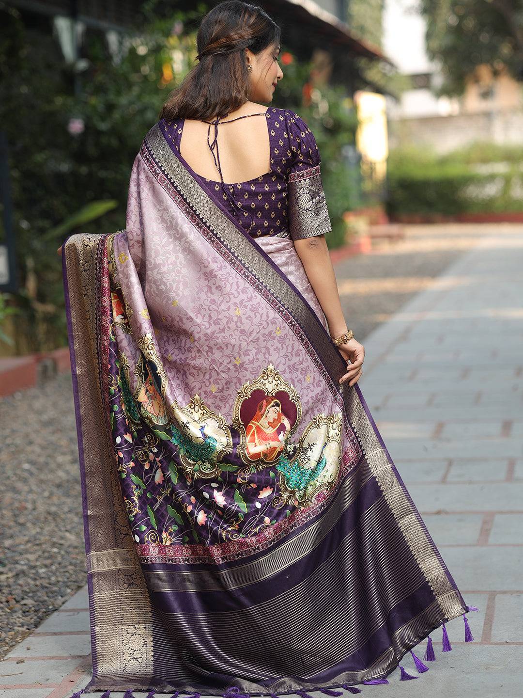 Stylish Pure Viscose Dola Silk Saree With Zari Weaving Pallu