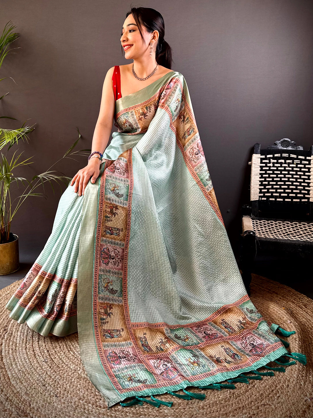 Radiant Sky Blue Soft Silk Digital Print Saree