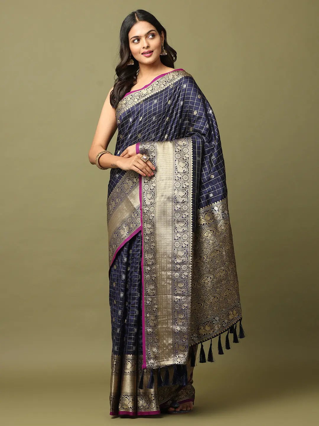  Soft Silk Woven Zari design Kanchi Banarasi Saree 