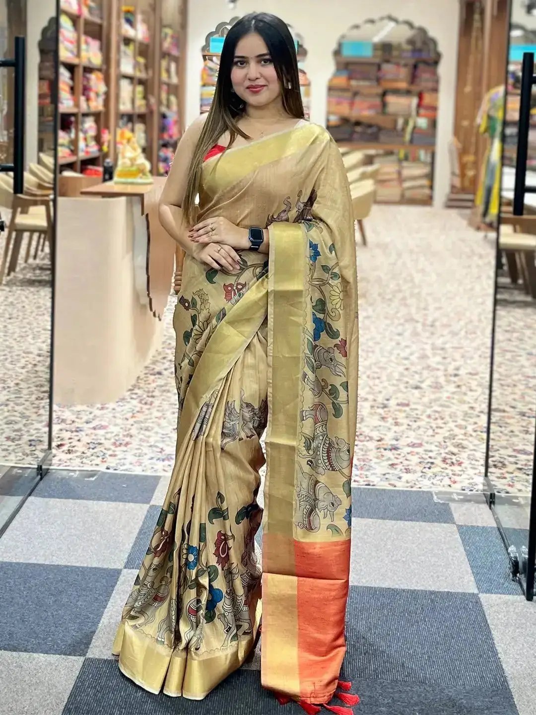 Pen Kalamkari Gadwal Silk Saree W/ Custom Blouse. – Bhargavi's Boutique