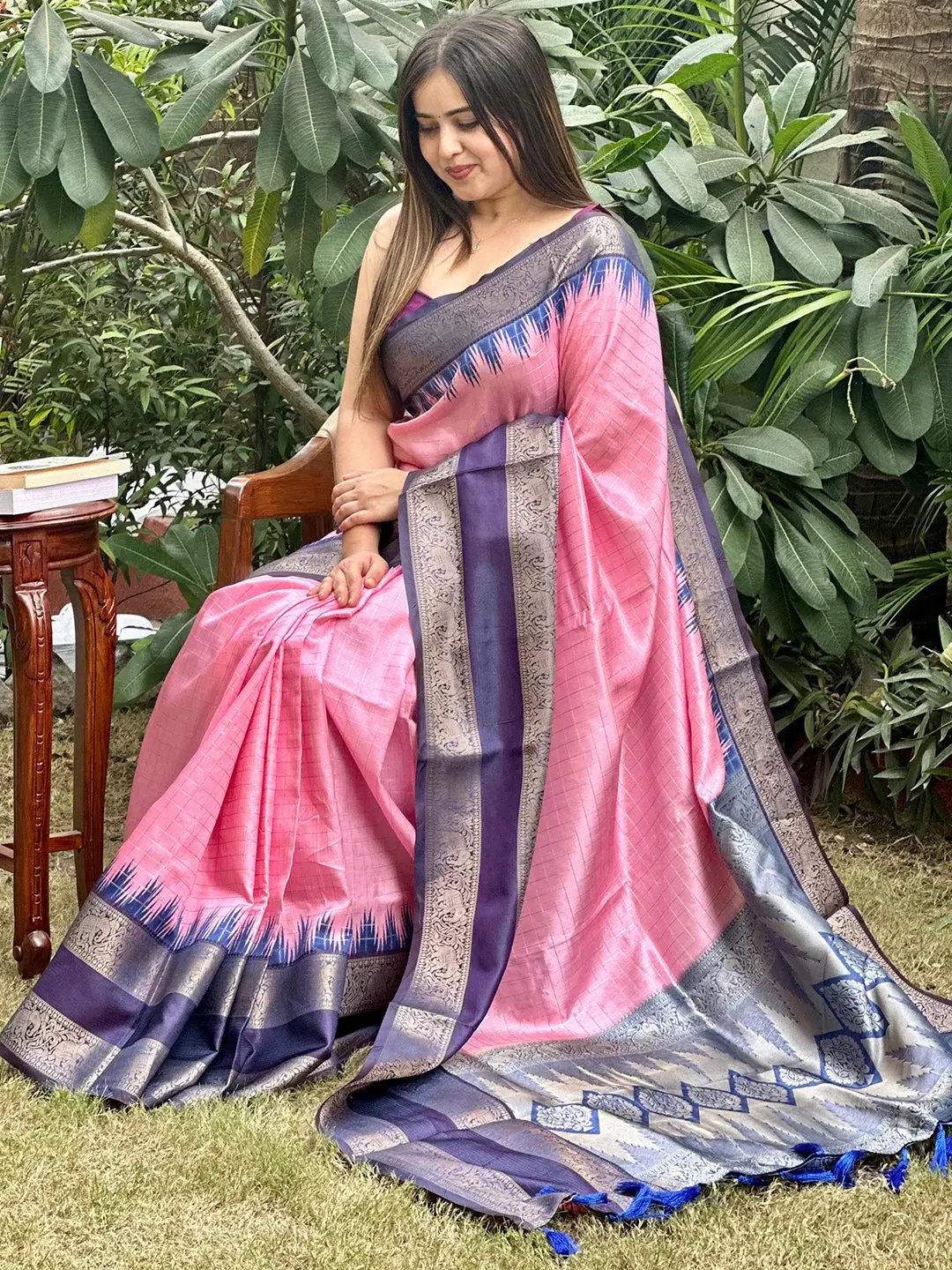 Green Weaving Work Soft Silk Saree – Maharani