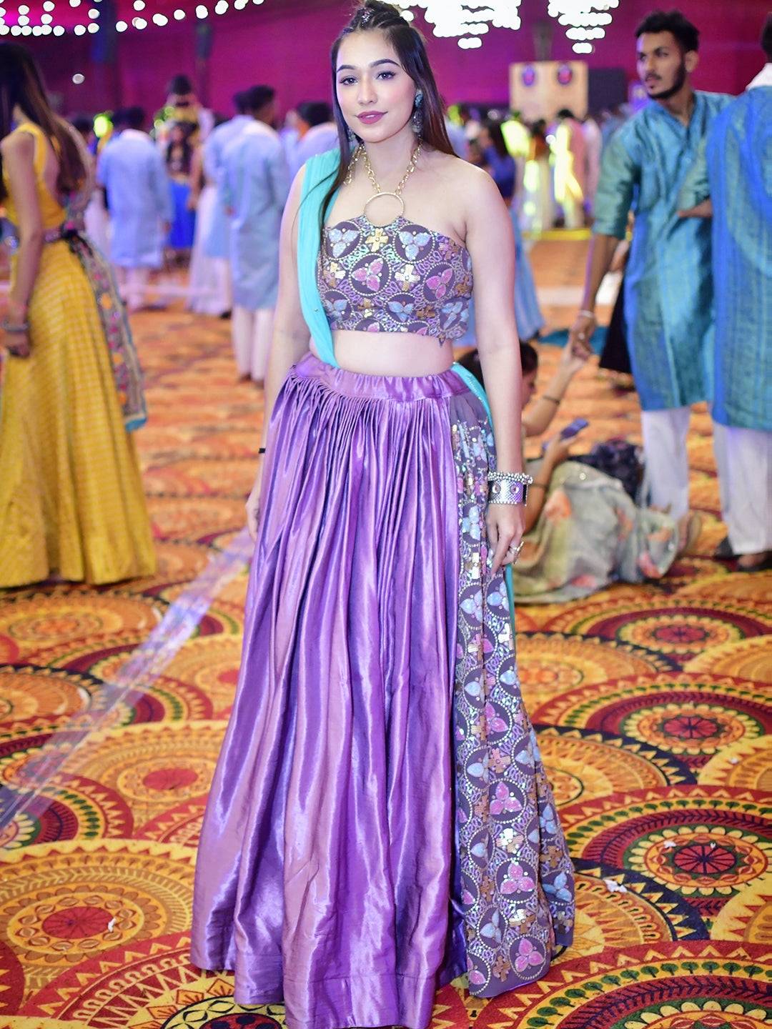 Purple Glamour Shimmering Lehenga