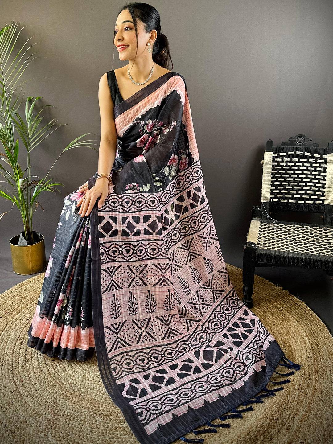 Artisan Bloom Floral Saree