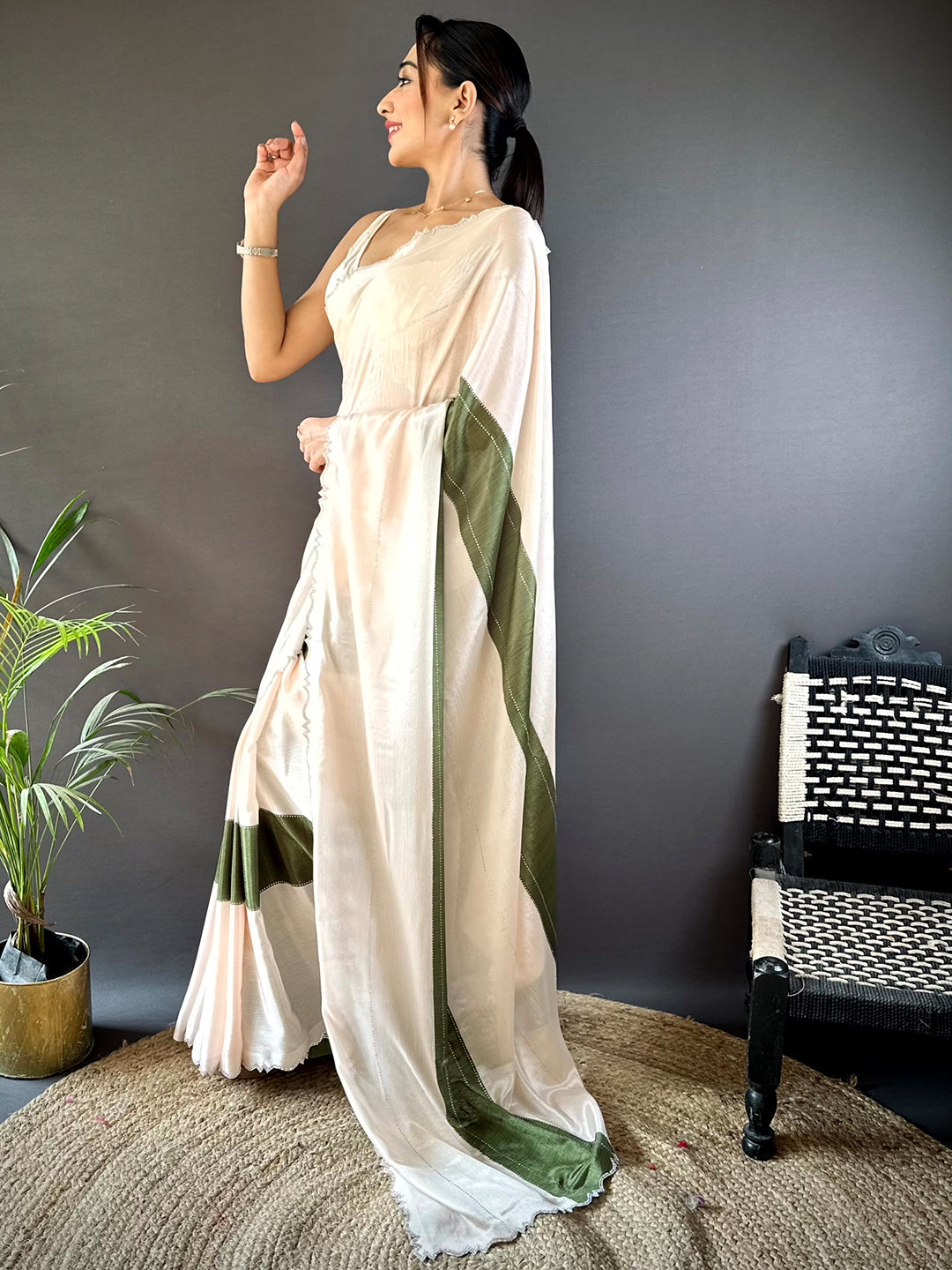 Opulent Charm Chiffon Stone Saree