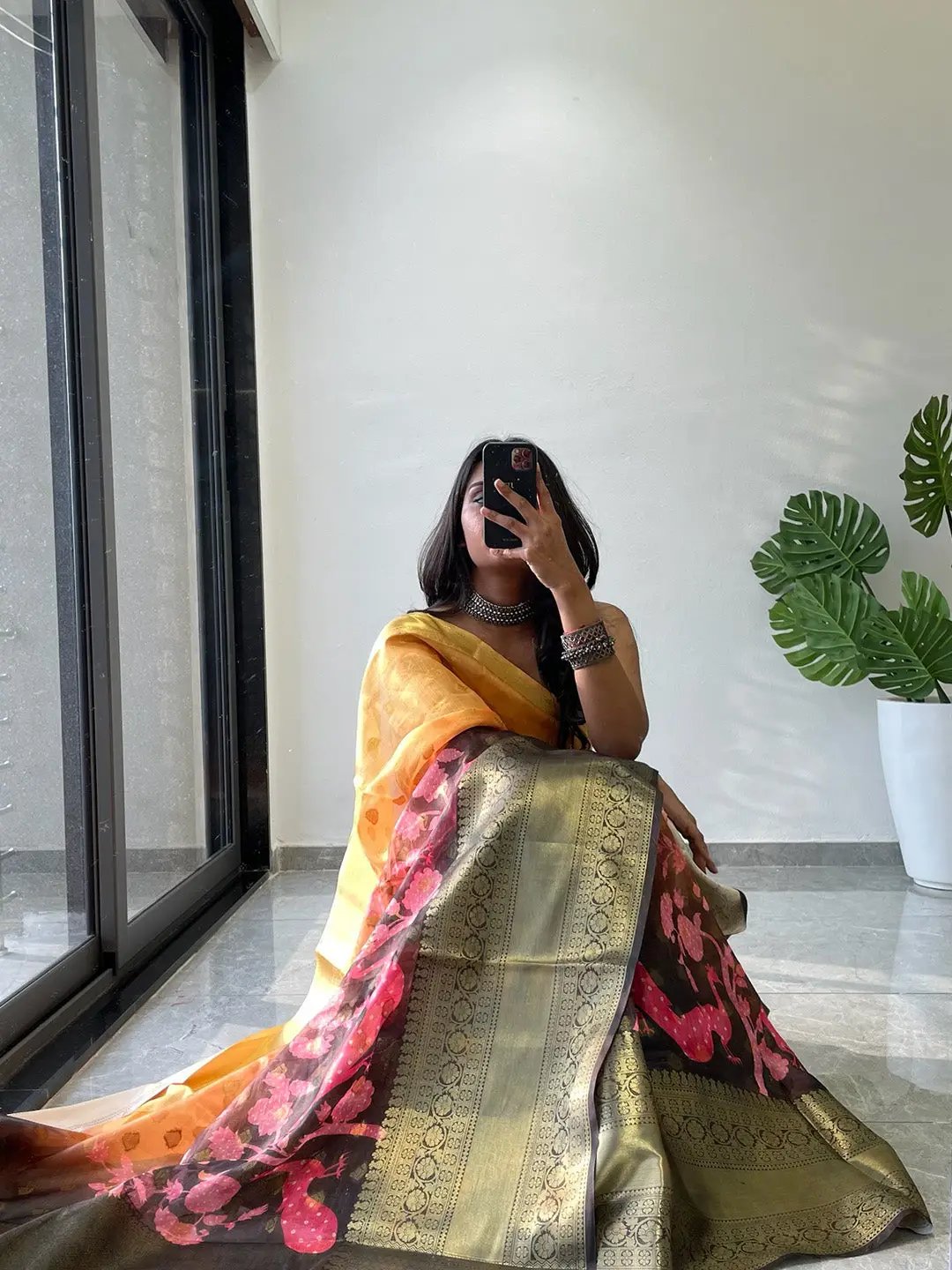 Moonga Silk  kota Doriya Kalamkari Printed Saree