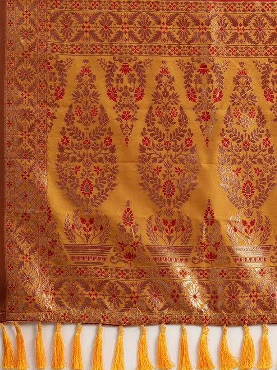 Stylish Red Colour Silk Woven Design Banarasi Saree