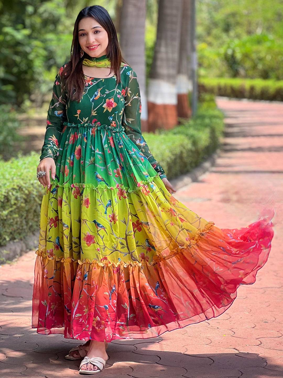 Taniya Cocktail Colours Dress with floral prints