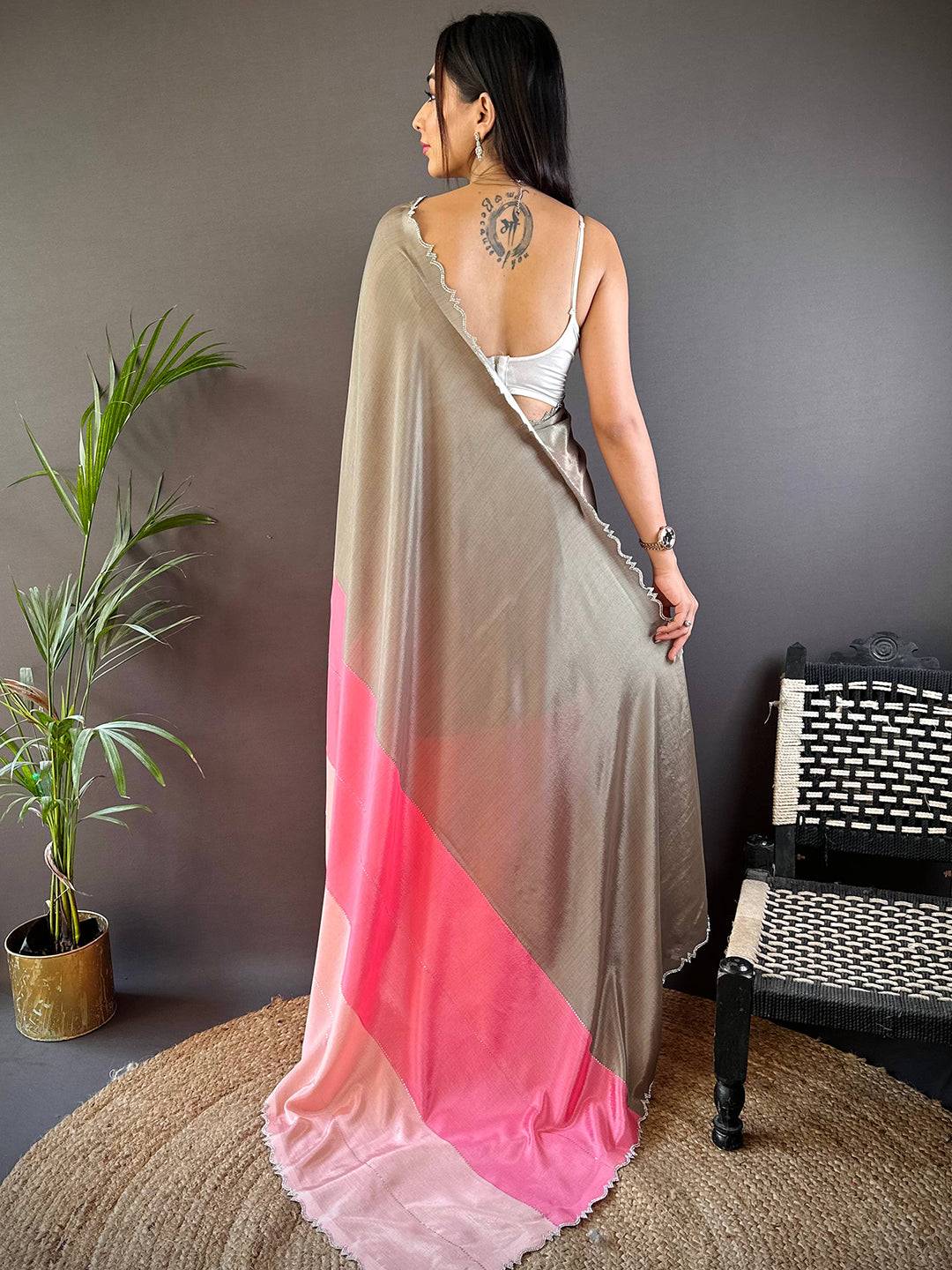 Elegance Cutwork Chiffon Saree