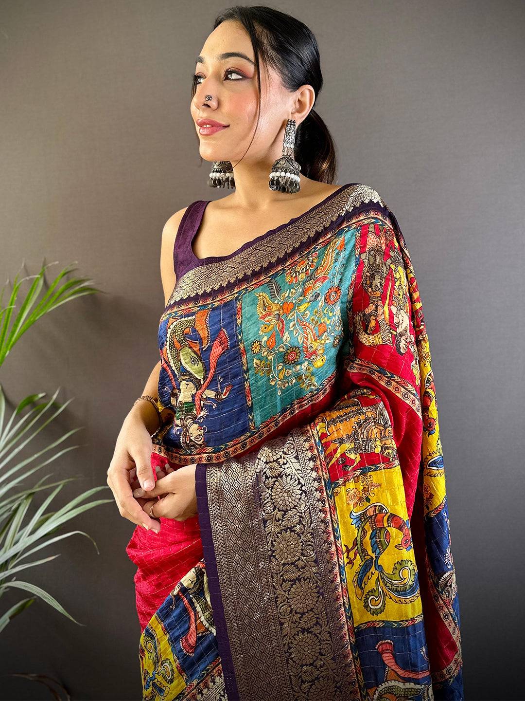 Patchwork Grace Viscose Dola Silk Saree