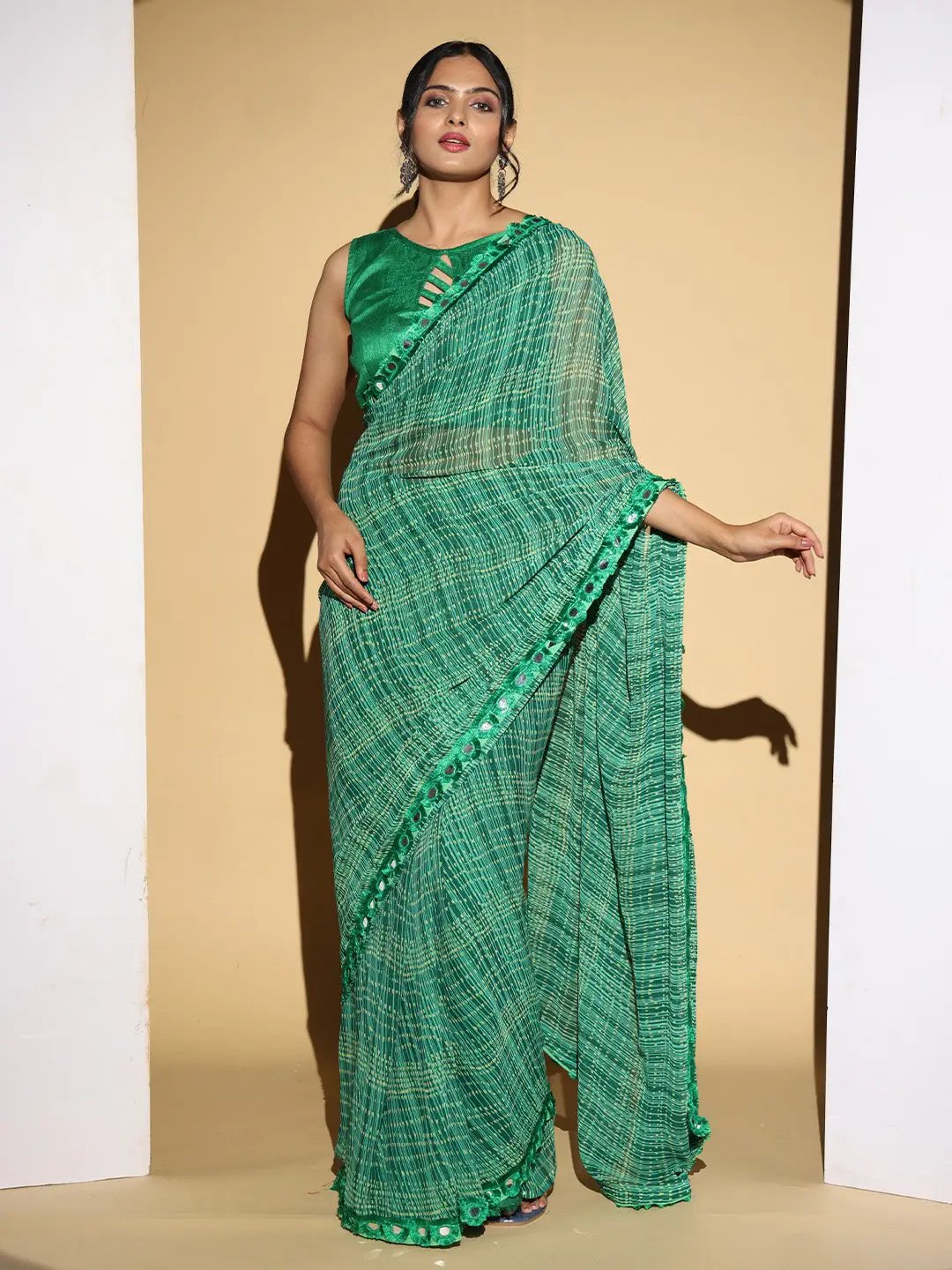 Soft Georgette Multi Colored Party Wear Designer Saree