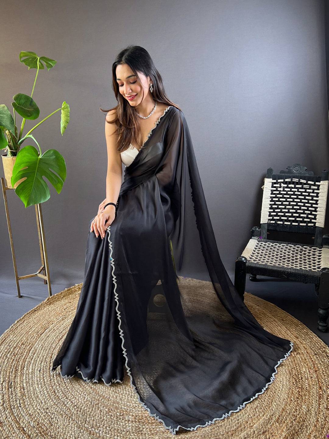 Black Rangoli Silk Saree