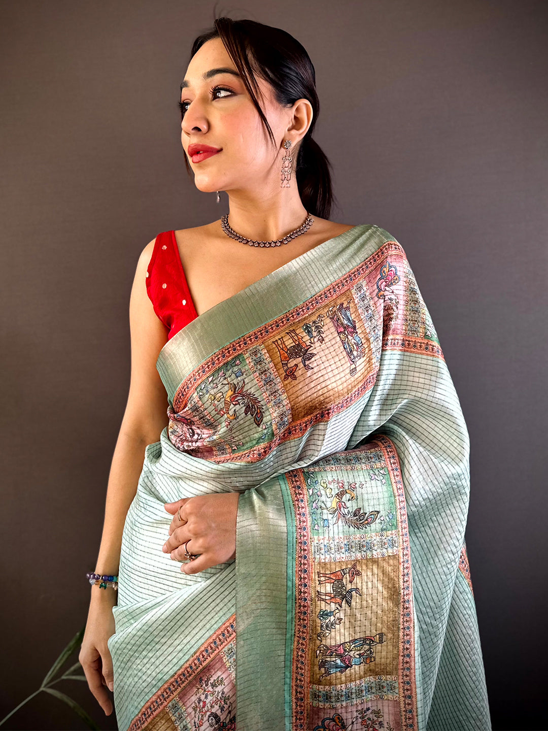 Radiant Sky Blue Soft Silk Digital Print Saree