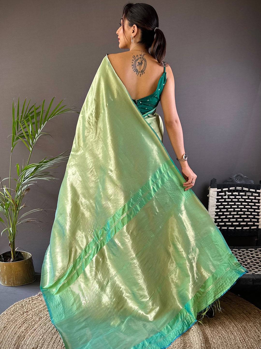 Mint Green Elegance Kanjivaram Saree