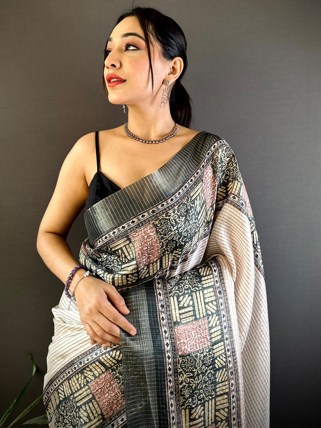 Radiant Black Soft Silk Digital Print Saree