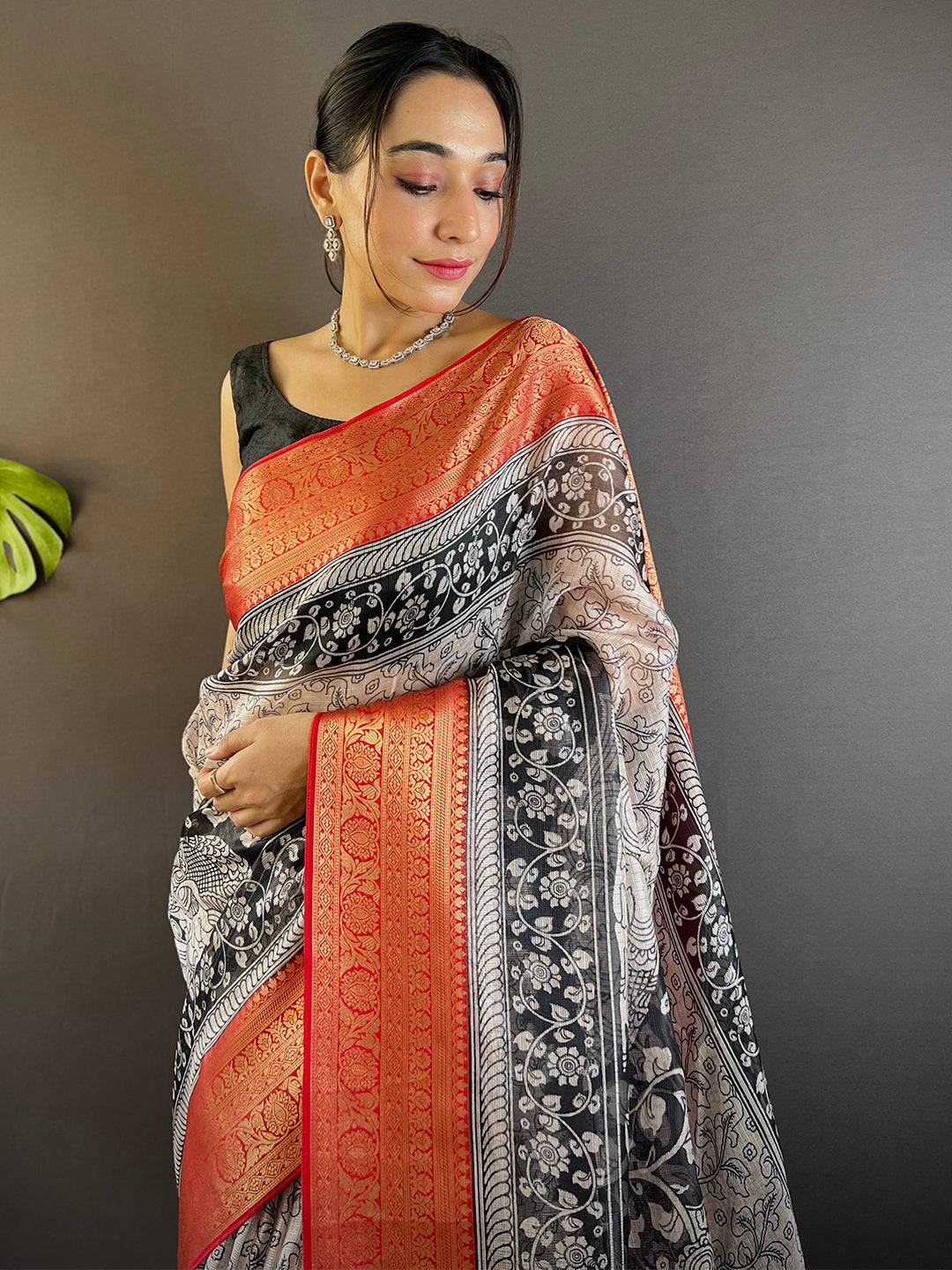 Radiant Kalamkari Kota Saree