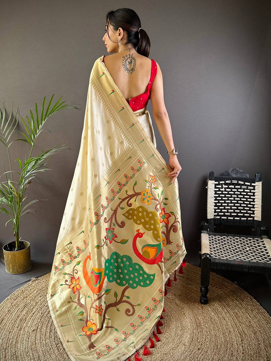 Majestic Rudraksh Paithani Silk Saree