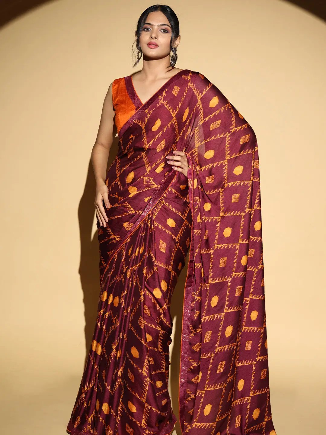 Soft Georgette Multi Colored Party Wear Designer Saree